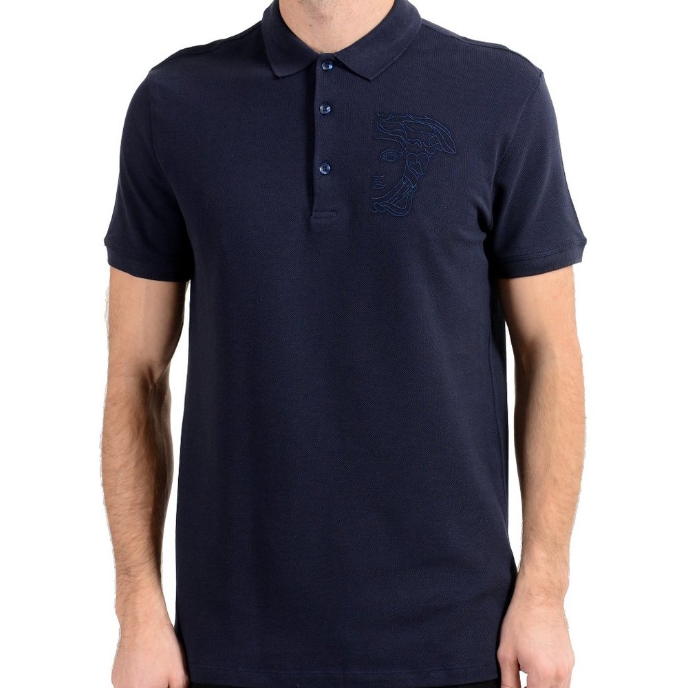 Versace Collection Men's Navy Blue Polo Shirt